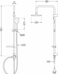 MEXEN/S - Vanová/sprchová souprava Sven s dešťovou sprchou a termostatickou vanovou/sprchovou baterií Cube, černá 77910262-70