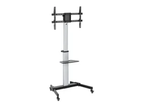 Equip 650630 stříbrná / Pojízdný stojan TV / 37-86" / VESA 600x400 / nosnost 50 kg / otočný 90° (650630)