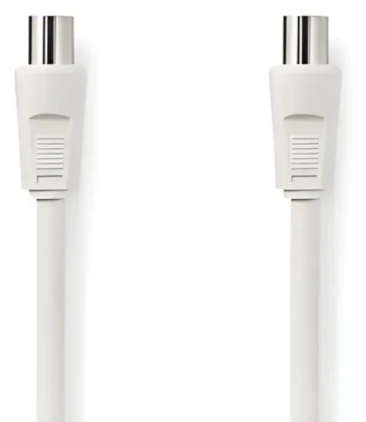 Nedis Koaxiální kabel bílá / Kabel / IEC (Koax) zástrčka - zásuvka / 5 m / Dvojité stínění / 75 Ohm / 90 dB (CSGB40000WT50)