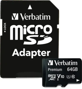 Verbatim Premium MicroSDXC 64 GB / Paměťová karta / UHS-I (U1) / Class 10 / R: 90 MB/s / W: 10 MB/s