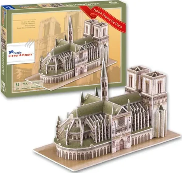 CLEVERHAPPY 3D puzzle Katedrála Notre Dame, Paříž