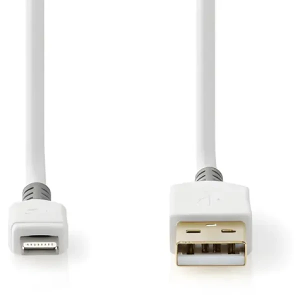 Nedis bílá / Lightning kabel / USB-A (M) - Lightning (M) / USB 2.0 / 480 Mbps / 1 m (CCBW39300WT10)