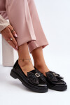 Dámské lakované mokasíny s mašlí Laura Messi 2786 černé 39