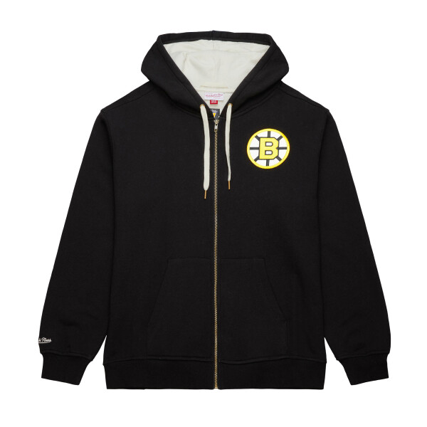 Mitchell Ness Pánská Mikina Boston Bruins NHL Playoff Win 2.0 Full Zip Fleece Vintage Logo Bruins Velikost: