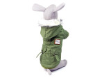 Fur zimní bunda pro psa s kožíškem Barva: Šedá, Délka zad (cm): 23, Obvod hrudníku: 32 - 35 cm