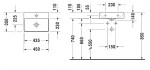 DURAVIT - DuraSquare Umývátko 45x35 cm, bez přepadu, bez otvoru pro baterii, DuraCeram, WonderGliss, bílá 07324500701