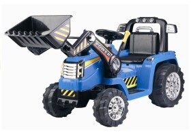 Mamido Dětský elektrický traktor Power s radlicí modrý
