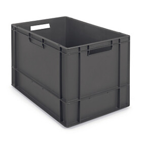 Euro přepravka ekonomická, 600x400x400 mm, 100% recyklovaná, šedá