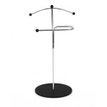 Němý sluha, výška 110 cm, masiv kaučukovník, černé moření, kov chrom