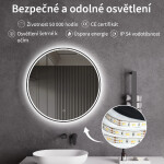 CERANO - Koupelnové LED zrcadlo Vito, kovový rám - černá matná - Ø 80 CER-NT8232G80
