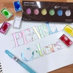 Kuretake Gansai Tambi Pearl Colors - Perleťové akvarelové barvy sada 6 ks