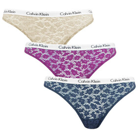 Dámské brazilky Carousel Lace 3Pack QD3925E-6Q2 - Calvin Klein S