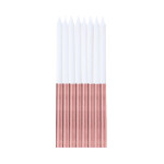 Svíčky dortové bílo-rose gold 16 ks - Albi