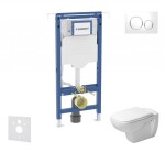GEBERIT - Duofix Set předstěnové instalace, klozetu a sedátka Duravit D-Code, tlačítka Sigma20, Rimless, SoftClose, bílá/lesklý chrom SANI11CP3102