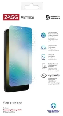 ZAGG InvisibleShield Flex XTR2 ECO / Hybridní ochranné sklo / Samsung Galaxy S23+ / Hexiom technologie (200310895)