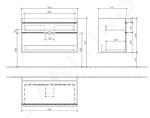 VILLEROY & BOCH - Venticello Umyvadlová skříňka, 953x590x502 mm, 2 zásuvky, Glosy White A92601DH