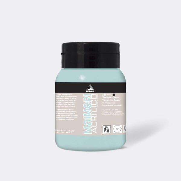 Akrylová barva Maimeri Acrilico 500 ml – tyrkys zelený 350