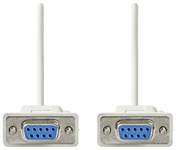 NEDIS sériový kabel D-SUB 9-pin (F) - D-SUB 9-pin (F) slonová kost / Kabel / sériový RS-232 / 2 m (CCGL52055IV20)
