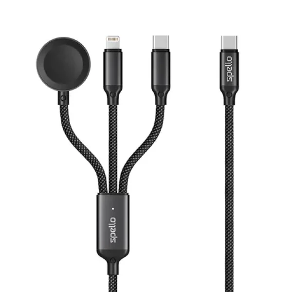 Epico Spello Datový USB-C kabel 3v1 černá / Lightning / USB-C / Apple Watch (9915111300051)