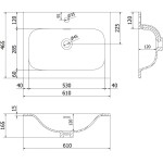 MEXEN - Vela umyvadlo zapuštěné do desky 61 x 46,5, bílá lesk 25236000
