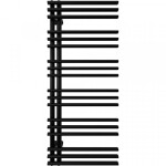 CERANO - Koupelnový radiátorový set Burke - ústřední vytápění - asymetrické připojení 50 mm - 562W - černá matná - 1200x500 mm CER-663307
