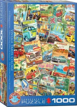 EUROGRAPHICS Puzzle Retro cestovatelská koláž
