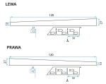 REA - Spádová lišta levá, 120cm černá REA-K3200