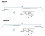 REA - Spádová lišta levá, 120cm kartáčovaný nikl REA-K3202