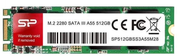 Silicon Power M.2 2280 A55 512GB / Interní SSD / 2.5 / SATA III / čtení:560MBs / zápis:530MBs / TLC (SP512GBSS3A55M28)