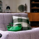 HK living Lněný polštář Lowlands 50 x 50 cm, zelená barva, textil