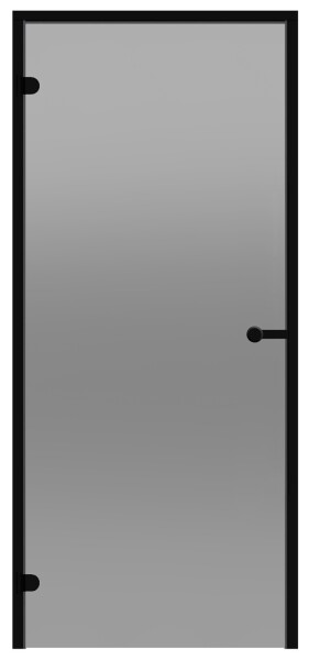 Dveře do parní sauny ALU HARVIA 7x19, šedé 690x1890 mm, černý rám CDA71902BLL