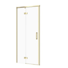 CERSANIT - Sprchové dveře LARGA s panty, zlatá mat, 80x195, levé, čiré sklo S164-065