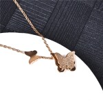 Ocelový náhrdelník Parisi Rose Gold - chirurgická ocel, motýlek, Zlatá 42 cm + 5 cm (prodloužení)