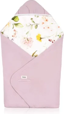 LIONELO Zavinovačka Pink Flower / Zavinovačka / TOG 2,5 / 90 × 90 cm / bambus, bavlna (LO-TRAVEL SWADDLE BLANKET PINK FLOWER)