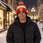 47 Brand Pánská zimní čepice Calgary Flames NHL Plateau ’47 Cuff Knit