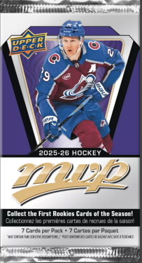 Hokejové karty NHL 2025-26 Upper Deck MVP Hockey Gravity Retail Balíček