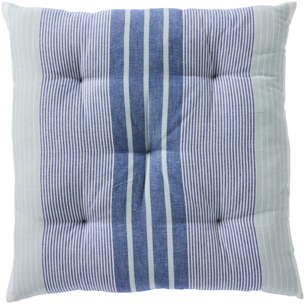 Ib Laursen Bavlněný sedák Blue / White stripes 50 × 50 cm, modrá barva, textil