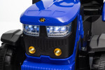 Mamido Dětský elektrický traktor s vlečkou 12V 7Ah EVA kola ECO kůže modrý