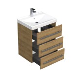 Koupelnová skříňka s umyvadlem SAT Cube Way 60x76,5x46 cm dub Hickory CUBE46603DHVER CUBE46603DHVER