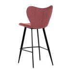 Židle barová, červená látka, černá podnož