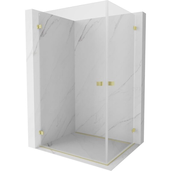 MEXEN/S - Lunar-B Duo sprchový kout dveře křídlové 100 x 90, transparent, zlato kartáčovaná 832-100L-090P-55-00