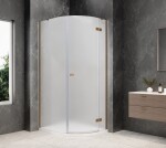 POLYSAN - GLOBE COPPER MATT čtvrtkruhový sprchový kout 800x1000, matné sklo, pravé GB2810MRPG