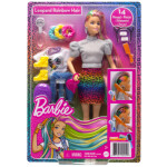 Barbie leopardí panenka duhovými vlasy