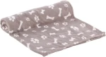 Flamingo Zuma Fleecová deka kostičky/packy béžová 150x100cm (FLA-520868)