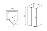 RAVAK - Chrome Sprchové dveře dvoudílné CSD2-100, 975-1005 mm, bílá/čiré sklo 0QVAC100Z1