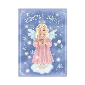 Vánoční hrací přání - Andílek s perníkovým srdcem - Albi