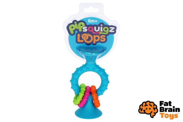 Chrastítko pipSquiz Loops modré, Fat Brain, W010228