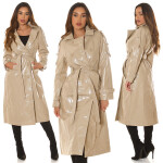 Sexy kožený kabát Musthave / Trenchcoat BEIGE S