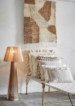 MADAM STOLTZ Bavlněný povlak na polštář Embroidered Light Taupe 30 x 45 cm, šedá barva, textil