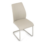 Židle jídelní, krémová ekokůže, pohupová podnož broušený nerez